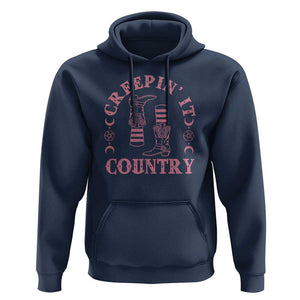 Halloween Cowgirl Hoodie Creepin It Country Cowboy Boots Witch Socks Pentagram TS11 Navy Print Your Wear