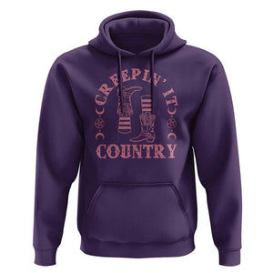 Halloween Cowgirl Hoodie Creepin It Country Cowboy Boots Witch Socks Pentagram TS11 Purple Print Your Wear