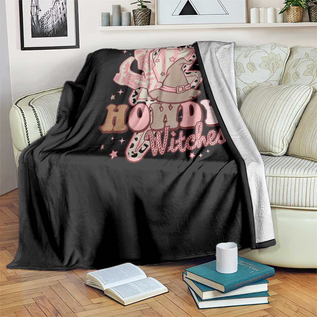 Halloween Cowgirl Throw Blanket Howdy Witches Cowboy Boots Witch Hat Thunder TS11 Print Your Wear