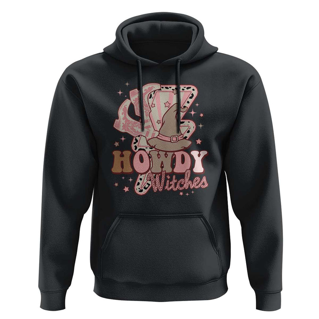 Halloween Cowgirl Hoodie Howdy Witches Cowboy Boots Witch Hat Thunder TS11 Black Print Your Wear