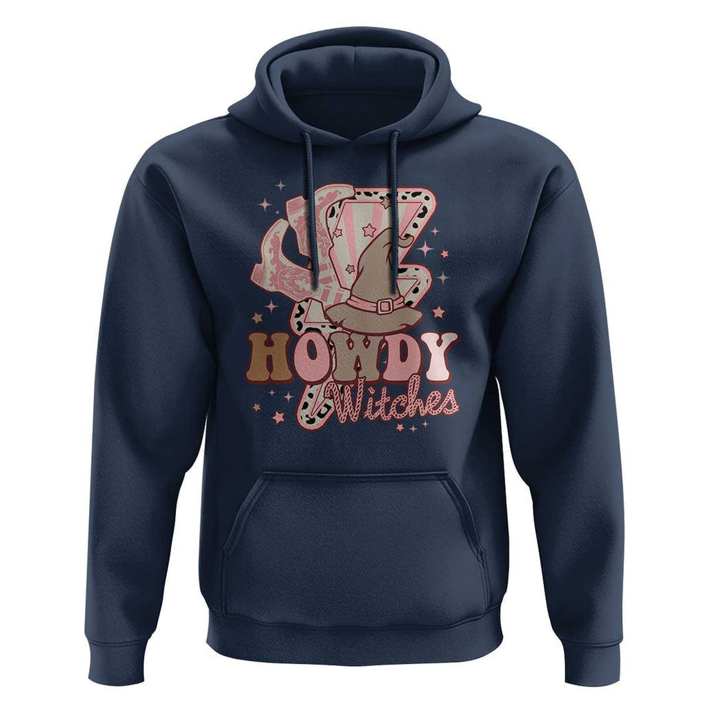 Halloween Cowgirl Hoodie Howdy Witches Cowboy Boots Witch Hat Thunder TS11 Navy Print Your Wear