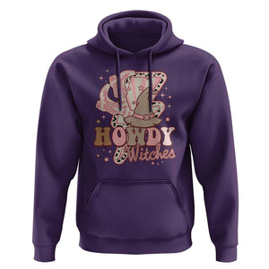 Halloween Cowgirl Hoodie Howdy Witches Cowboy Boots Witch Hat Thunder TS11 Purple Print Your Wear