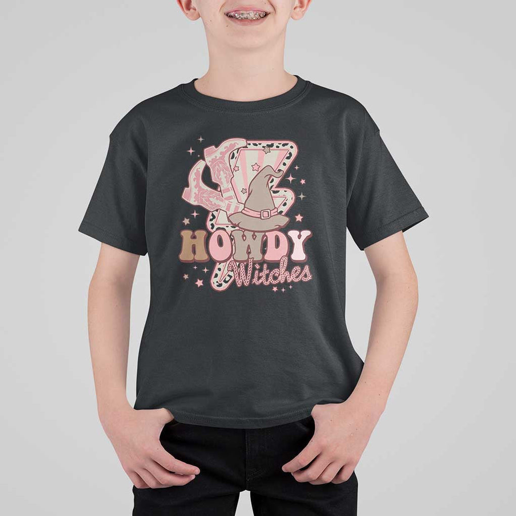 Halloween Cowgirl T Shirt For Kid Howdy Witches Cowboy Boots Witch Hat Thunder TS11 Black Print Your Wear