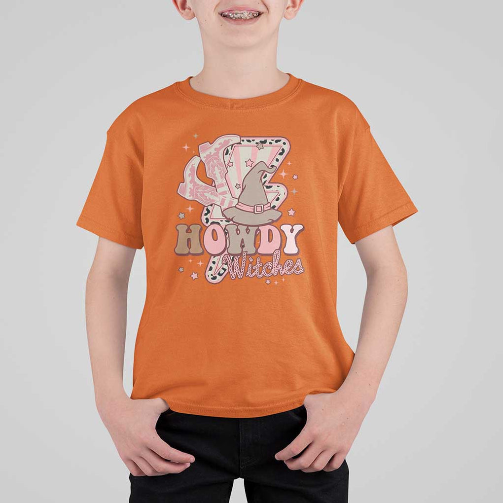 Halloween Cowgirl T Shirt For Kid Howdy Witches Cowboy Boots Witch Hat Thunder TS11 Orange Print Your Wear