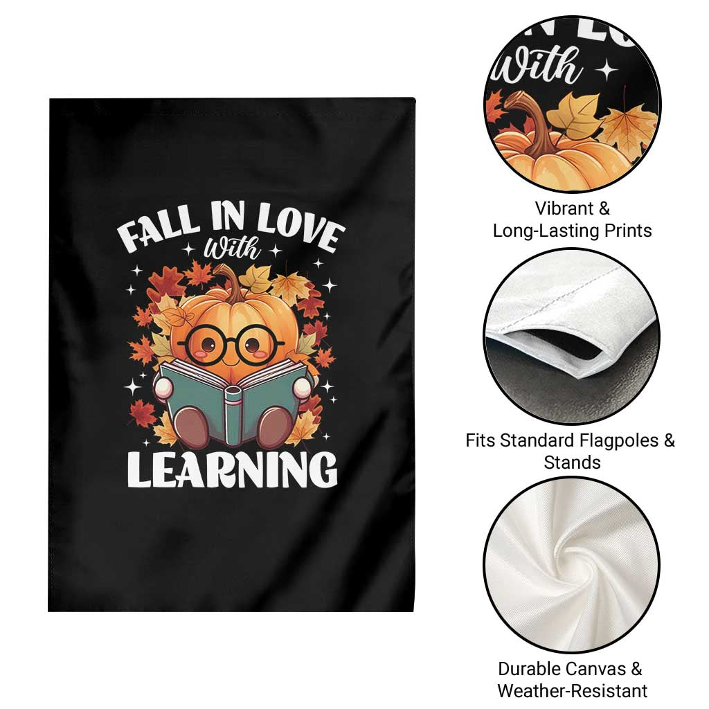Funny Teacher Garden Flag Fall In Love With Learning Autumn Pumpkin Reading Thanksgiving Pumpkin TS11 Print Your Wear