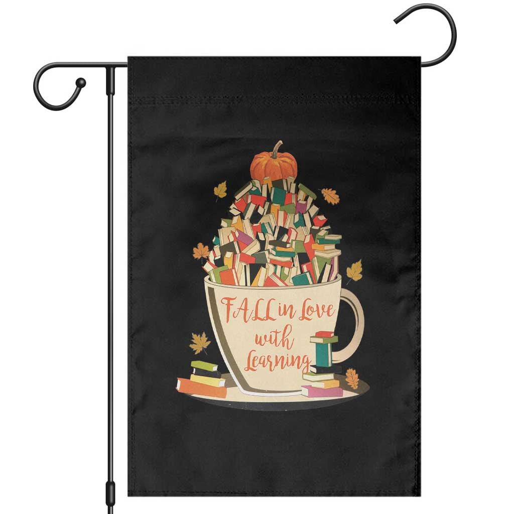 Funny Teacher Garden Flag Fall In Love With Learning Autumn Pumpkin Reading Thanksgiving TS11 Black Print Your Wear