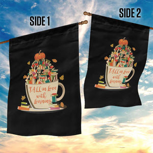 Funny Teacher Garden Flag Fall In Love With Learning Autumn Pumpkin Reading Thanksgiving TS11 Print Your Wear