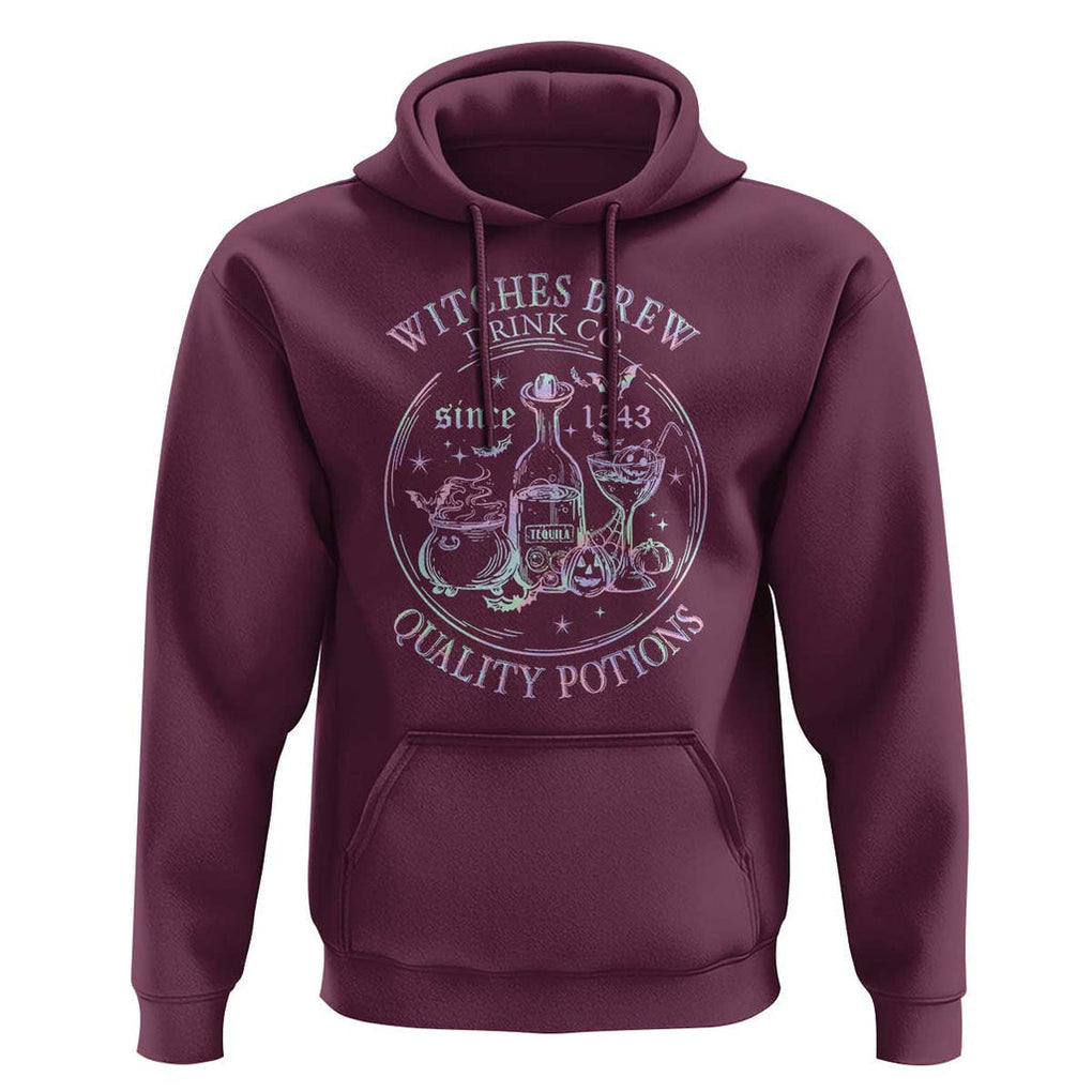 Halloween Witch Drinks Hoodie Witches Brew Drink Co Since 1543 TS11 Maroon Print Your Wear