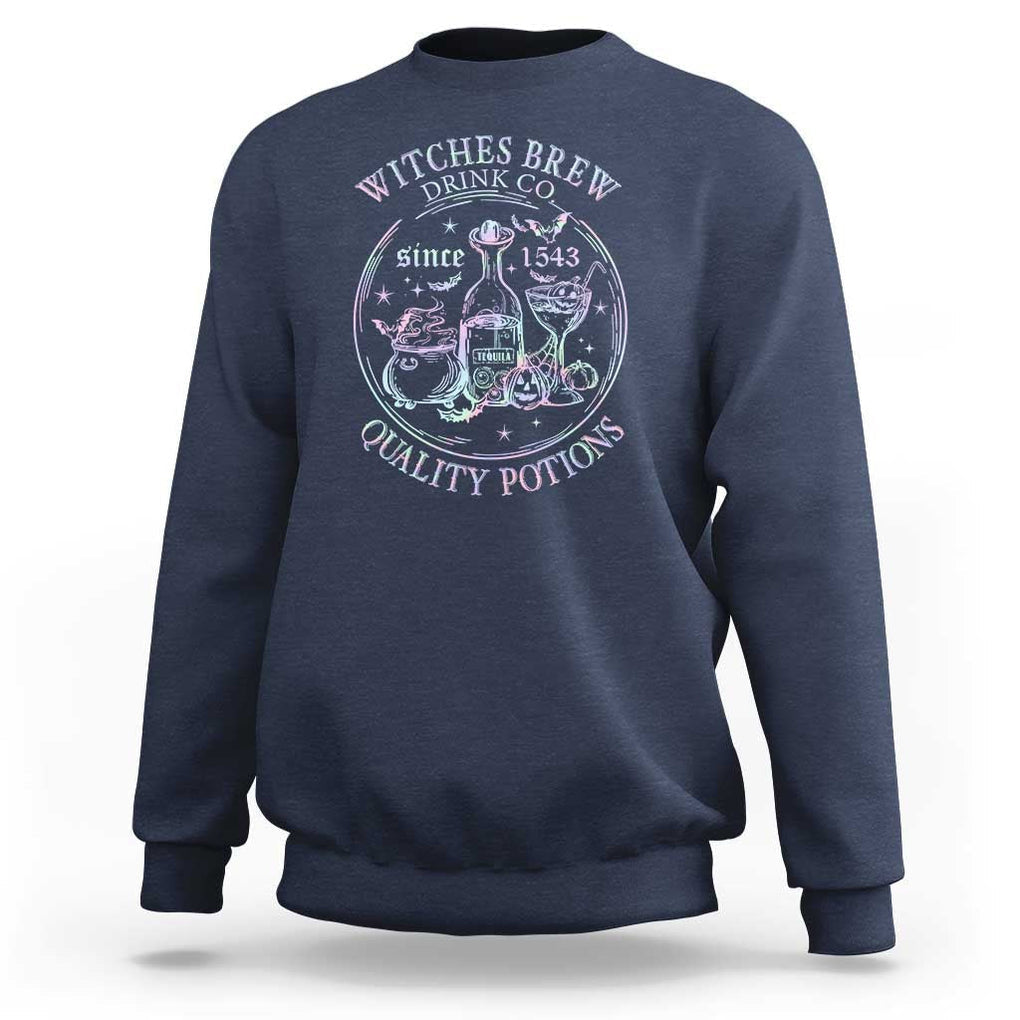 Halloween Witch Drinks Sweatshirt Witches Brew Drink Co Since 1543 TS11 Navy Print Your Wear