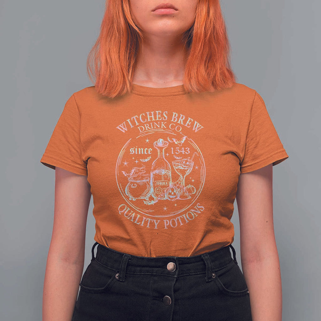 Halloween Witch Drinks T Shirt For Women Witches Brew Drink Co Quality Potions Since 1543 TS11 Orange Print Your Wear