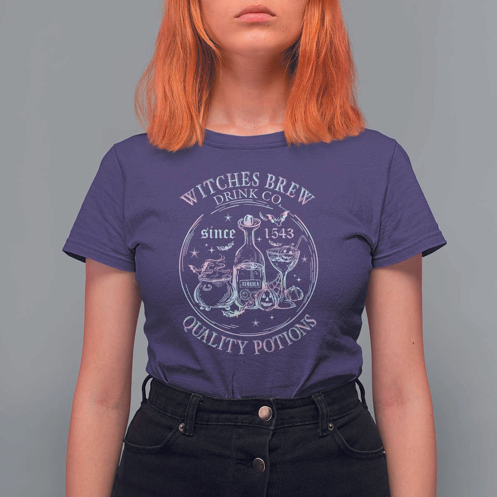Halloween Witch Drinks T Shirt For Women Witches Brew Drink Co Since 1543 TS11 Purple Print Your Wear
