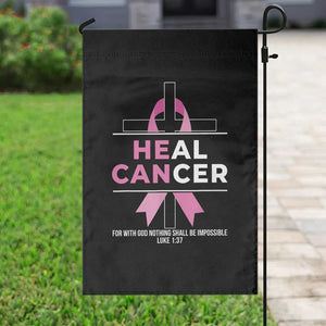 Male Breast Cancer Garden Flag He Can Heal Cancer Christian Pink Ribbon TS11 Print Your Wear