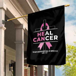 Male Breast Cancer Garden Flag He Can Heal Cancer Christian Pink Ribbon TS11 Print Your Wear