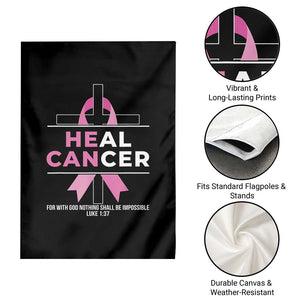 Male Breast Cancer Garden Flag He Can Heal Cancer Christian Pink Ribbon TS11 Print Your Wear