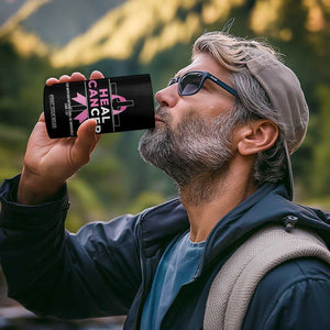 Male Breast Cancer 4 in 1 Can Cooler Tumbler He Can Heal Cancer Christian Pink Ribbon TS11 Print Your Wear