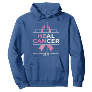 Male Breast Cancer Hoodie He Can Heal Cancer Christian Pink Ribbon TS11 Royal Blue Print Your Wear