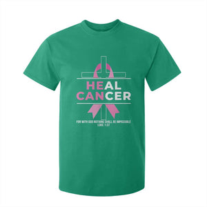 Male Breast Cancer T Shirt For Kid He Can Heal Cancer Christian Pink Ribbon TS11 Irish Green Print Your Wear