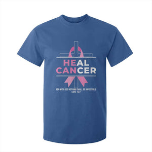Male Breast Cancer T Shirt For Kid He Can Heal Cancer Christian Pink Ribbon TS11 Royal Blue Print Your Wear