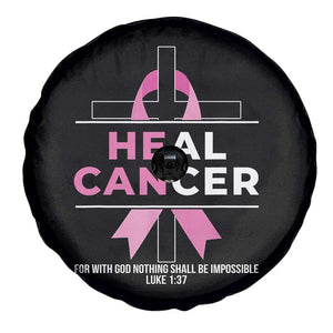 Male Breast Cancer Spare Tire Cover He Can Heal Cancer Christian Pink Ribbon TS11 Print Your Wear