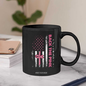 Breast Cancer Awareness Coffee Mug Back The Pink Warrior American Flag TS11 Print Your Wear