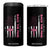 Breast Cancer Awareness 4 in 1 Can Cooler Tumbler Back The Pink Warrior American Flag TS11 One Size: 16 oz Black Print Your Wear