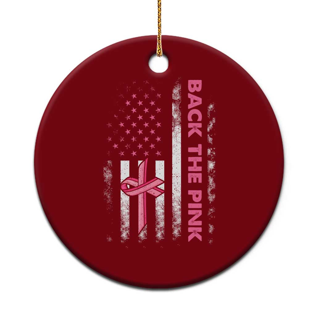 Breast Cancer Awareness Ceramic Ornament Back The Pink Warrior American Flag TS11 1pc Red Print Your Wear