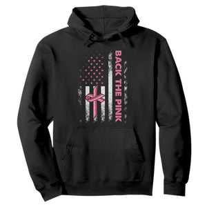 Breast Cancer Awareness Hoodie Back The Pink Warrior American Flag TS11 Black Print Your Wear