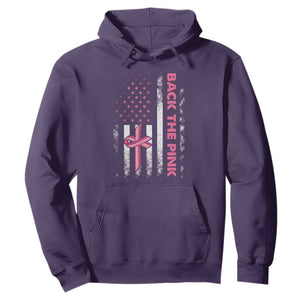 Breast Cancer Awareness Hoodie Back The Pink Warrior American Flag TS11 Purple Print Your Wear