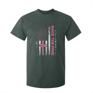 Breast Cancer Awareness T Shirt For Kid Back The Pink Warrior American Flag TS11 Dark Forest Green Print Your Wear