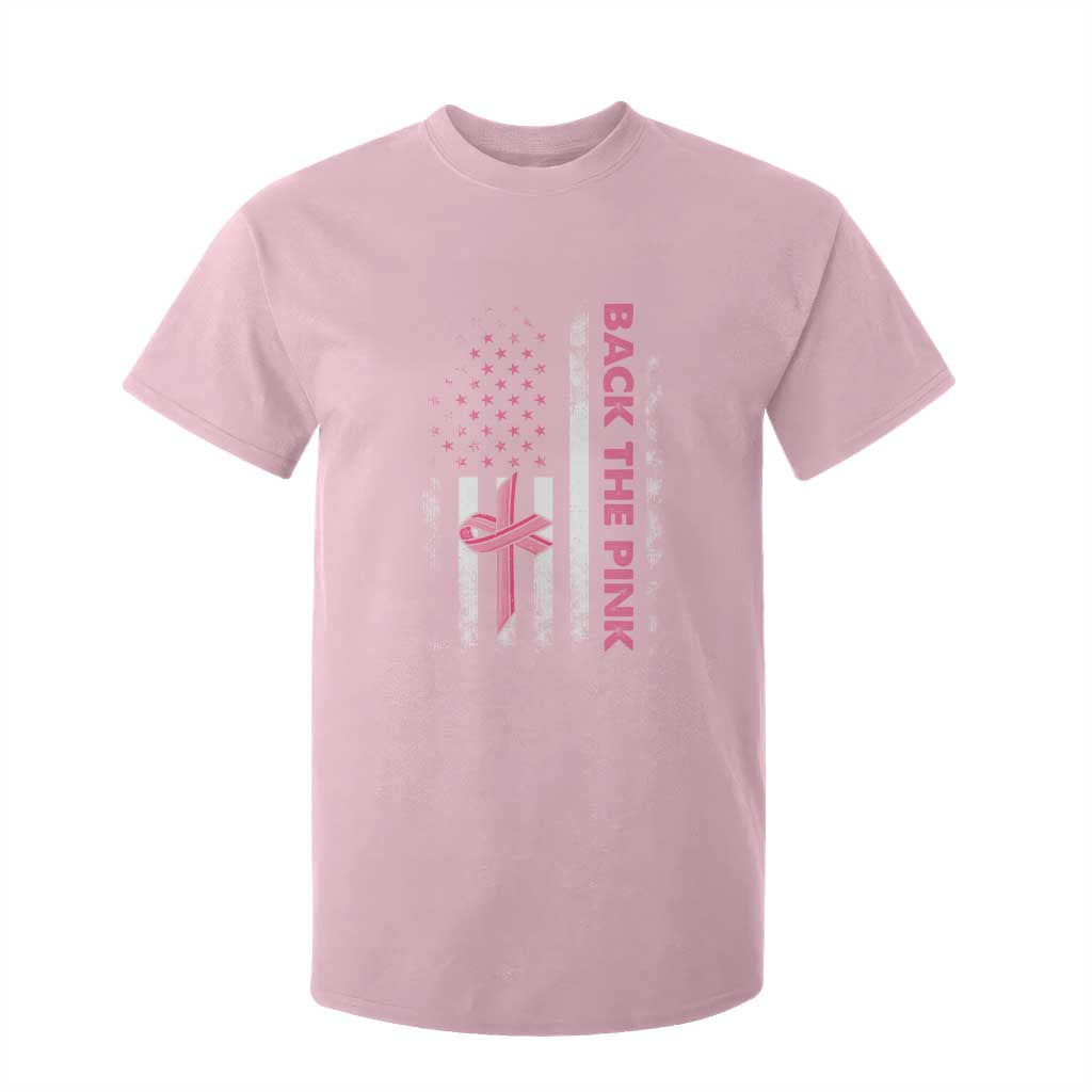 Breast Cancer Awareness T Shirt For Kid Back The Pink Warrior American Flag TS11 Light Pink Print Your Wear