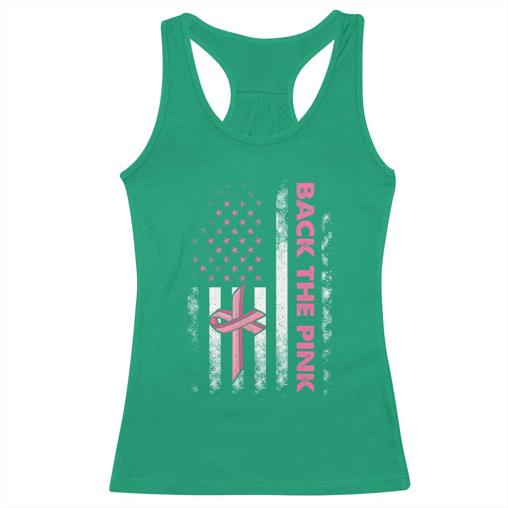 Breast Cancer Awareness Racerback Tank Top Back The Pink Warrior American Flag TS11 Irish Green Print Your Wear