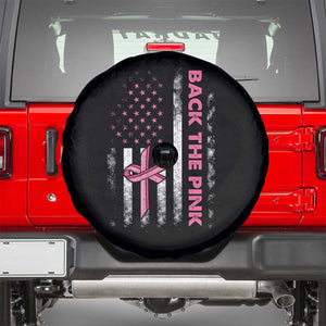 Breast Cancer Awareness Spare Tire Cover Back The Pink Warrior American Flag TS11 Black Print Your Wear