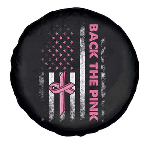Breast Cancer Awareness Spare Tire Cover Back The Pink Warrior American Flag TS11 Print Your Wear