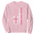 Breast Cancer Awareness Sweatshirt Back The Pink Warrior American Flag TS11 Light Pink Print Your Wear