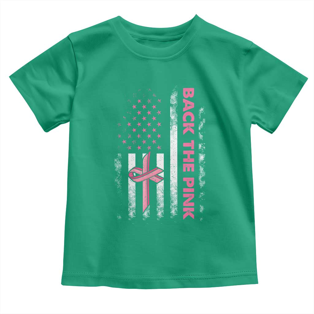 Breast Cancer Awareness Toddler T Shirt Back The Pink Warrior American Flag TS11 Irish Green Print Your Wear