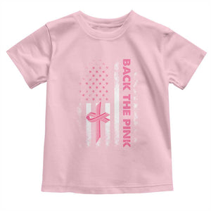 Breast Cancer Awareness Toddler T Shirt Back The Pink Warrior American Flag TS11 Light Pink Print Your Wear