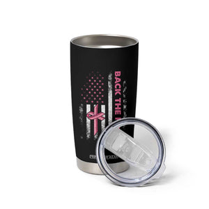 Breast Cancer Awareness Tumbler Cup Back The Pink Warrior American Flag TS11 Print Your Wear