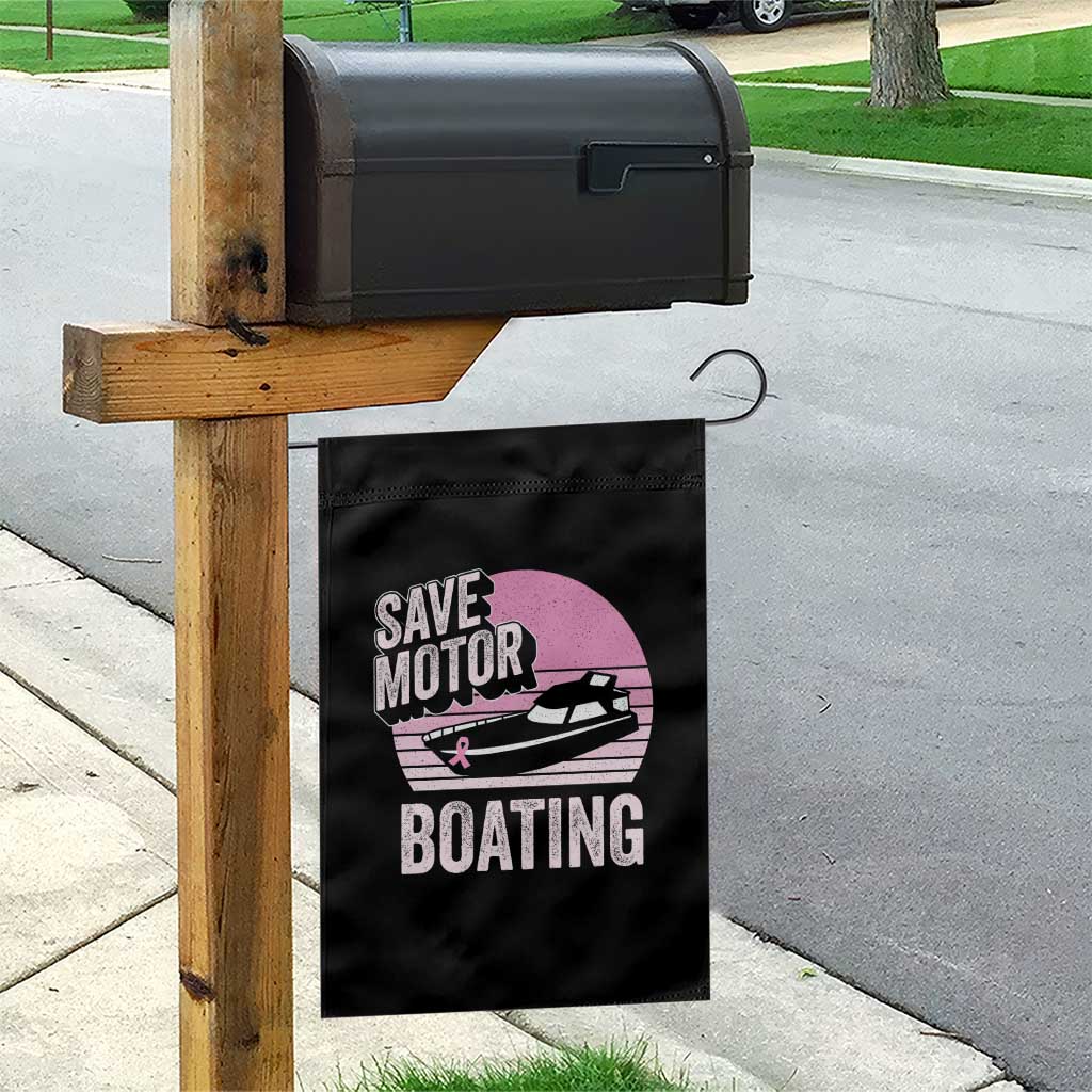 Funny Save Motor Boating Garden Flag Breast Cancer Pink Ribbon TS11 Print Your Wear