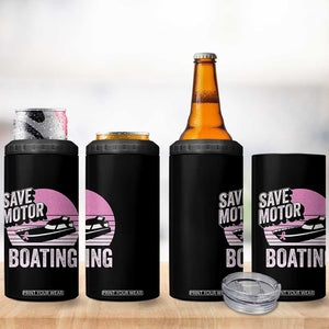 Funny Save Motor Boating 4 in 1 Can Cooler Tumbler Breast Cancer Pink Ribbon TS11 Print Your Wear