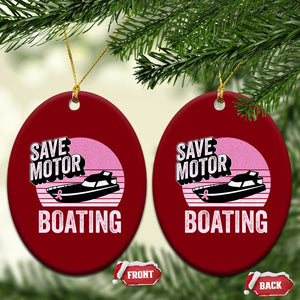 Funny Save Motor Boating Ceramic Ornament Breast Cancer Pink Ribbon TS11 Print Your Wear
