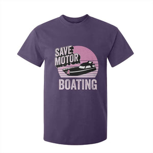 Funny Save Motor Boating T Shirt For Kid Breast Cancer Pink Ribbon TS11 Purple Print Your Wear