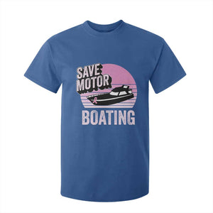 Funny Save Motor Boating T Shirt For Kid Breast Cancer Pink Ribbon TS11 Royal Blue Print Your Wear
