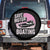 Funny Save Motor Boating Spare Tire Cover Breast Cancer Pink Ribbon TS11 No hole Black Print Your Wear