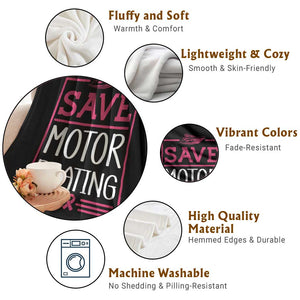 Funny Save Motor Boating Throw Blanket Beat Breast Cancer Pink Ribbon TS11 Print Your Wear