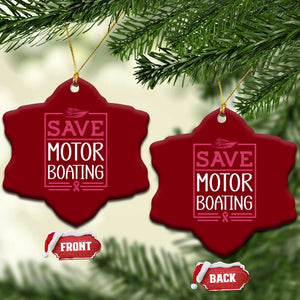 Funny Save Motor Boating Ceramic Ornament Beat Breast Cancer Pink Ribbon TS11 Print Your Wear