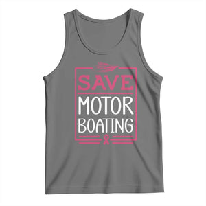 Funny Save Motor Boating Tank Top Beat Breast Cancer Pink Ribbon TS11 Black Heather Print Your Wear