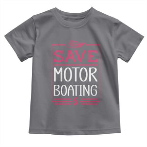 Funny Save Motor Boating Toddler T Shirt Beat Breast Cancer Pink Ribbon TS11 Charcoal Print Your Wear