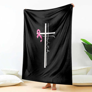 Christian Faith Breast Cancer Awareness Throw Blanket Pink Ribbon Christian Cross TS11 Print Your Wear