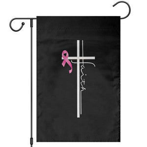 Christian Faith Breast Cancer Awareness Garden Flag Pink Ribbon Christian Cross TS11 Black Print Your Wear
