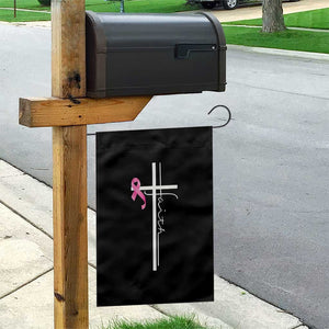 Christian Faith Breast Cancer Awareness Garden Flag Pink Ribbon Christian Cross TS11 Print Your Wear